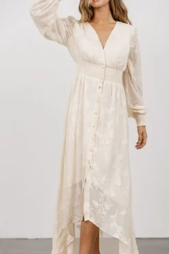 Baltic Born COMING SOON|Mayfair High Low Maxi Dress | Vintage Cream