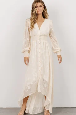 Baltic Born COMING SOON|Mayfair High Low Maxi Dress | Vintage Cream