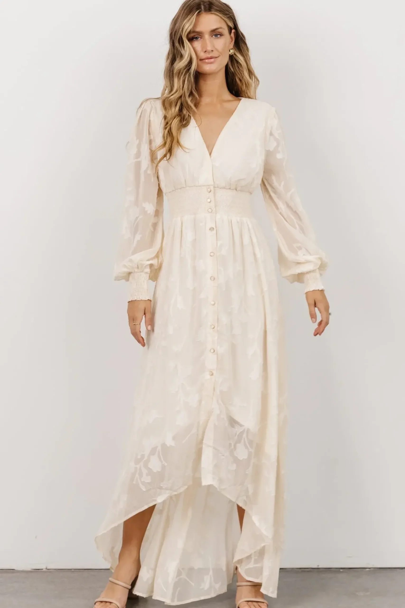Baltic Born COMING SOON|Mayfair High Low Maxi Dress | Vintage Cream