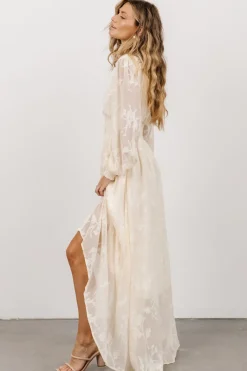 Baltic Born COMING SOON|Mayfair High Low Maxi Dress | Vintage Cream