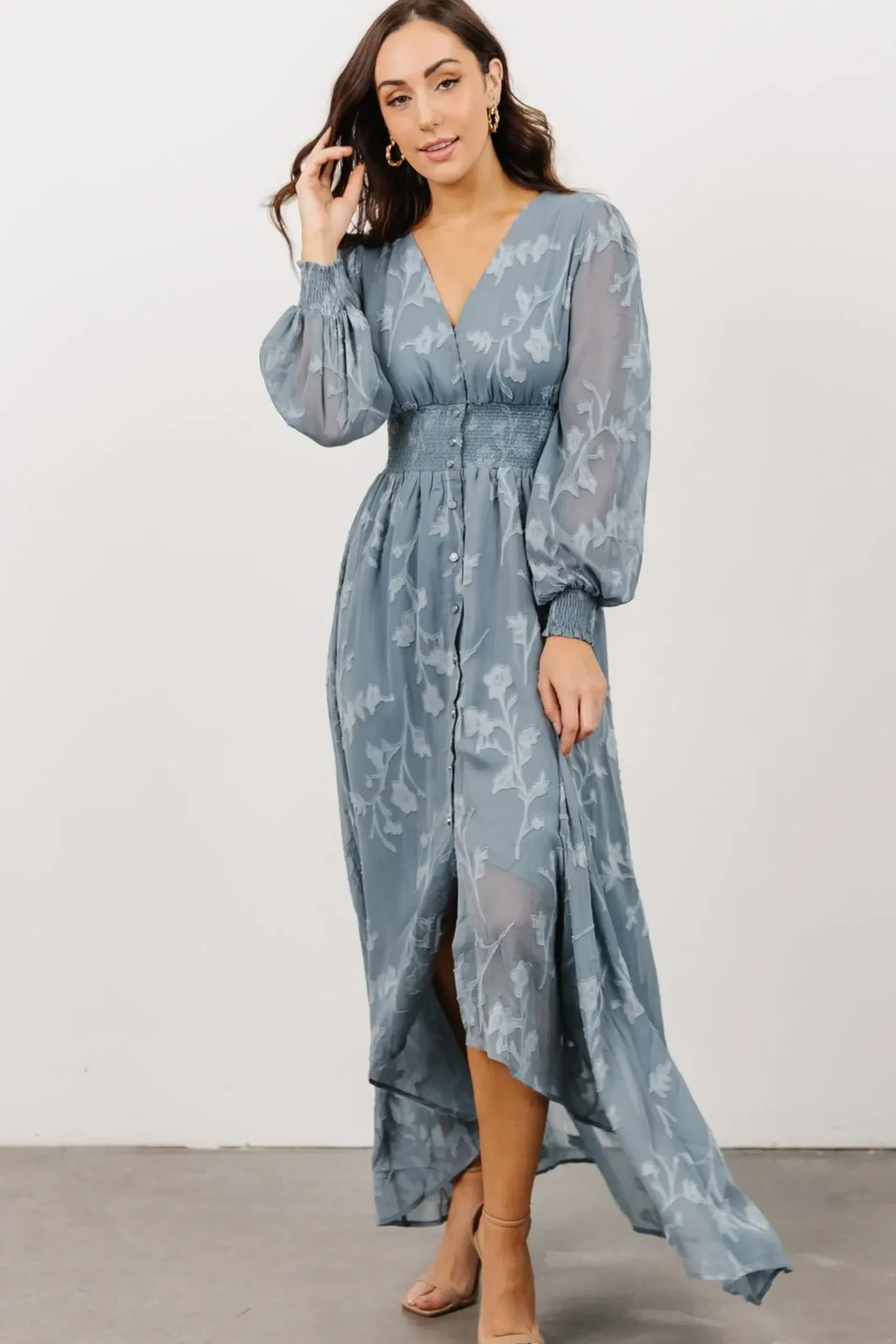 Baltic Born COMING SOON|Mayfair High Low Maxi Dress | Dusty Blue