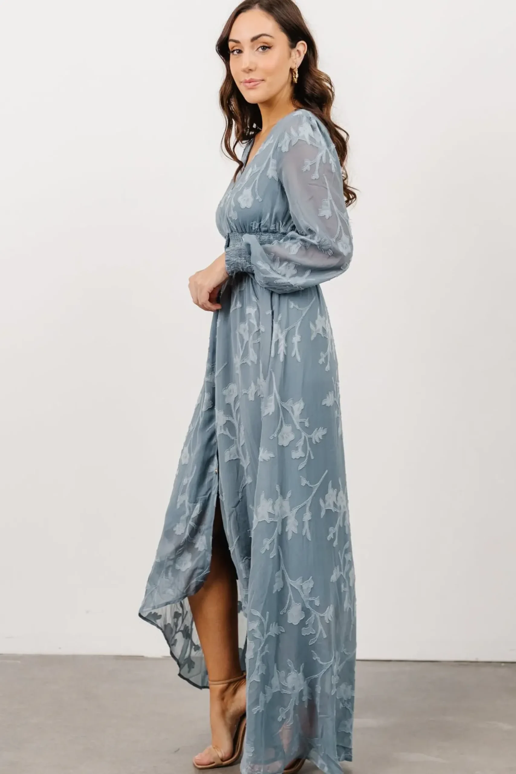 Baltic Born COMING SOON|Mayfair High Low Maxi Dress | Dusty Blue