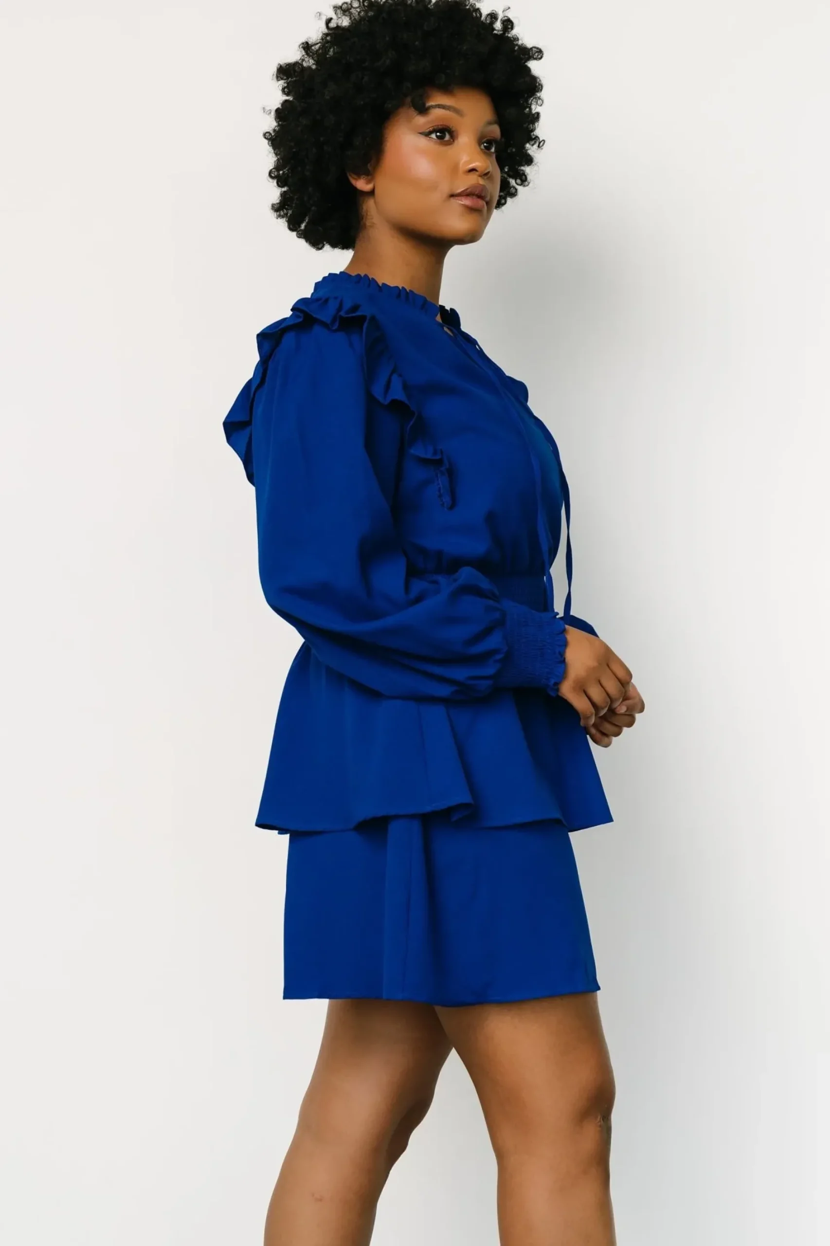 Baltic Born short dresses|EXTENDED SIZING|Maylee Tiered Short Dress | Cobalt