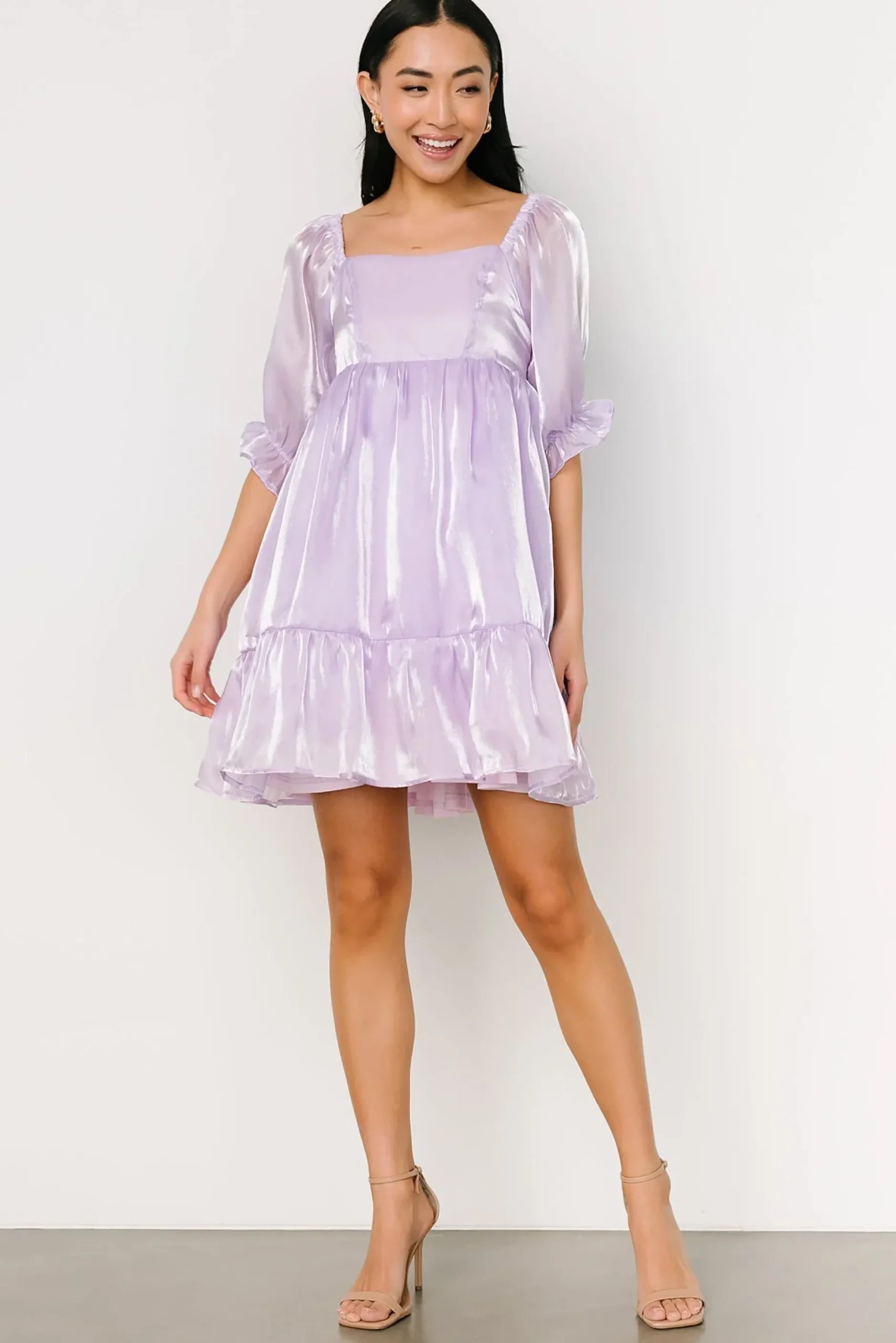 Baltic Born SALE|Medea Babydoll Mini Dress | Lilac