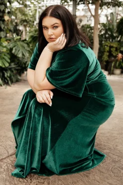 Baltic Born maxi dresses|WEDDING SUITE|Meghan Velvet Wrap Maxi Dress | Emerald