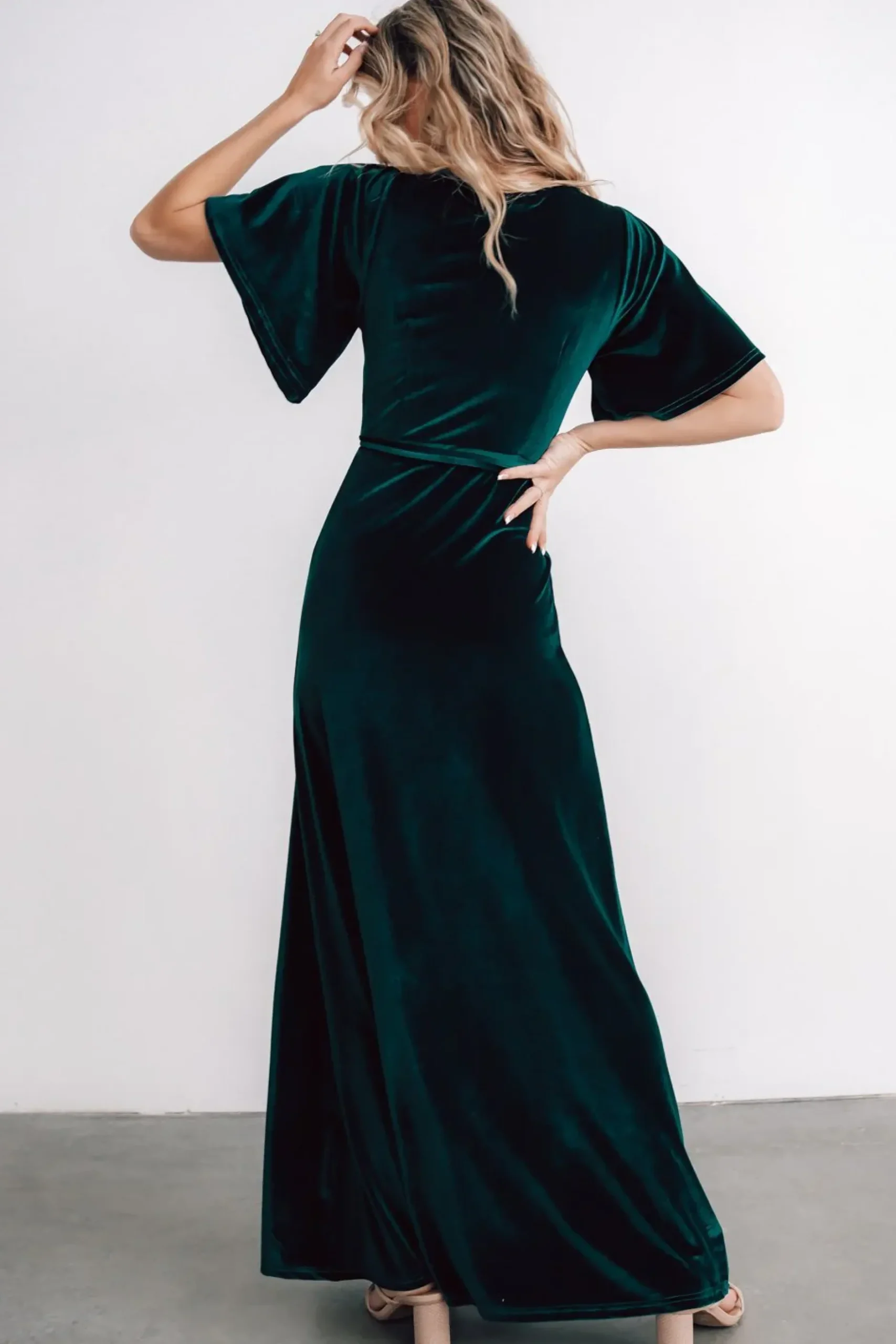 Baltic Born maxi dresses|WEDDING SUITE|Meghan Velvet Wrap Maxi Dress | Emerald
