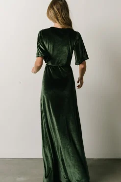 Baltic Born maxi dresses|WEDDING SUITE|Meghan Velvet Wrap Maxi Dress | Deep Green