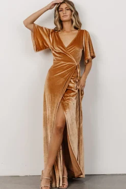 Baltic Born maxi dresses|WEDDING SUITE|Meghan Velvet Wrap Maxi Dress | Golden Hour