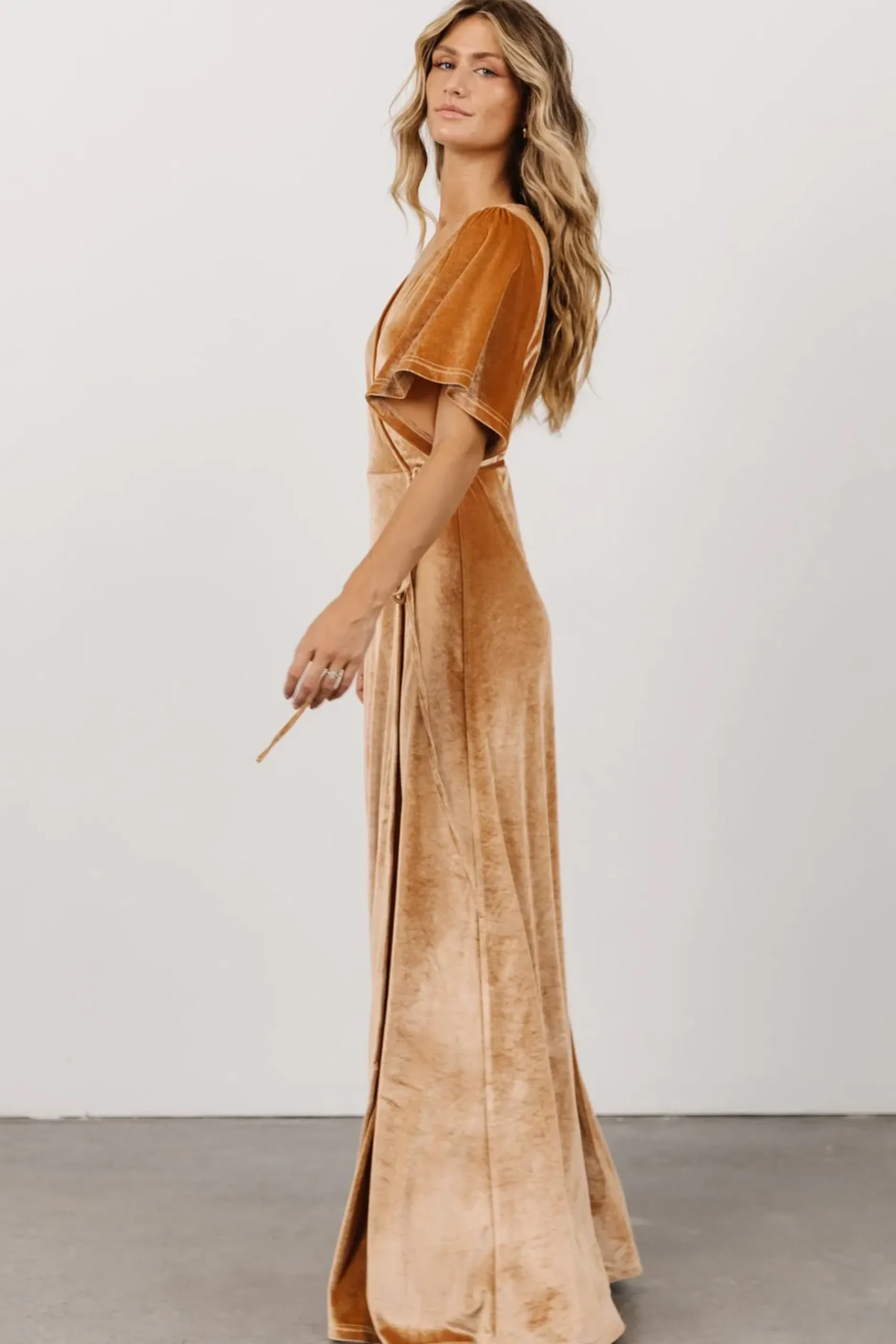 Baltic Born maxi dresses|WEDDING SUITE|Meghan Velvet Wrap Maxi Dress | Golden Hour