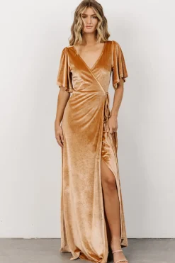 Baltic Born maxi dresses|WEDDING SUITE|Meghan Velvet Wrap Maxi Dress | Golden Hour