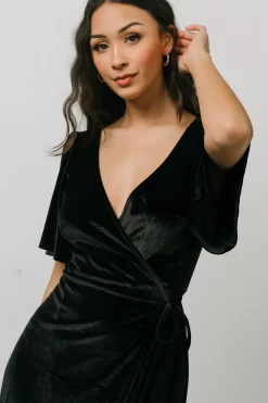 Baltic Born maxi dresses|WEDDING SUITE|Meghan Velvet Wrap Maxi Dress | Black