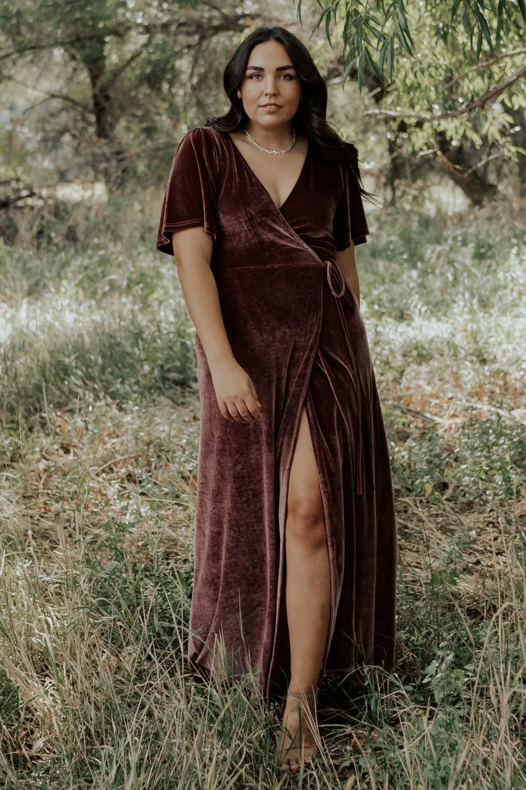 Baltic Born maxi dresses|WEDDING SUITE|Meghan Velvet Wrap Maxi Dress | Dusty Plum