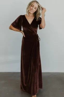 Baltic Born maxi dresses|WEDDING SUITE|Meghan Velvet Wrap Maxi Dress | Dusty Plum