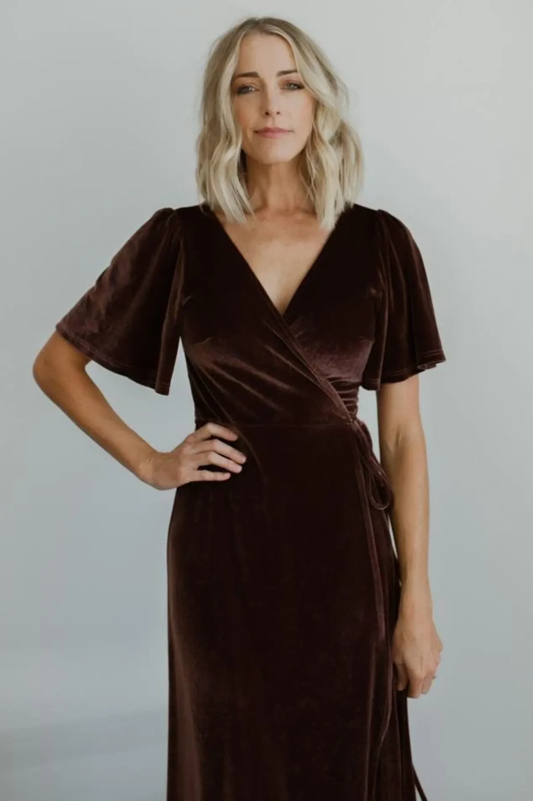 Baltic Born maxi dresses|WEDDING SUITE|Meghan Velvet Wrap Maxi Dress | Dusty Plum