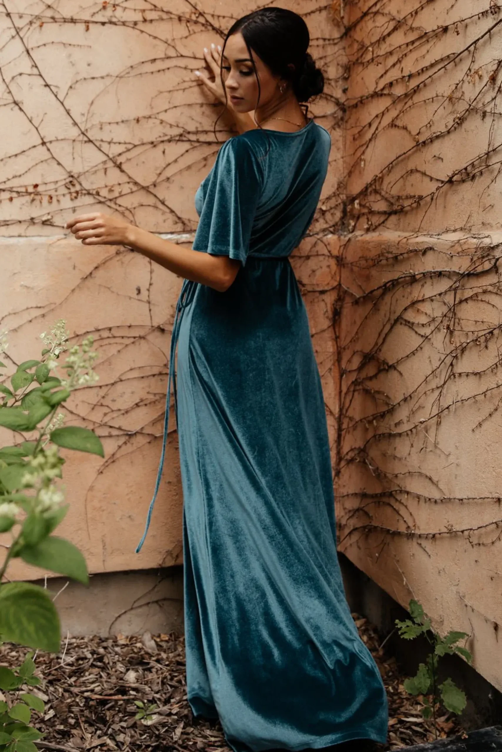 Baltic Born maxi dresses|WEDDING SUITE|Meghan Velvet Wrap Maxi Dress | Persian Blue