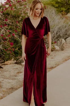 Baltic Born maxi dresses|WEDDING SUITE|Meghan Velvet Wrap Maxi Dress | Mulberry