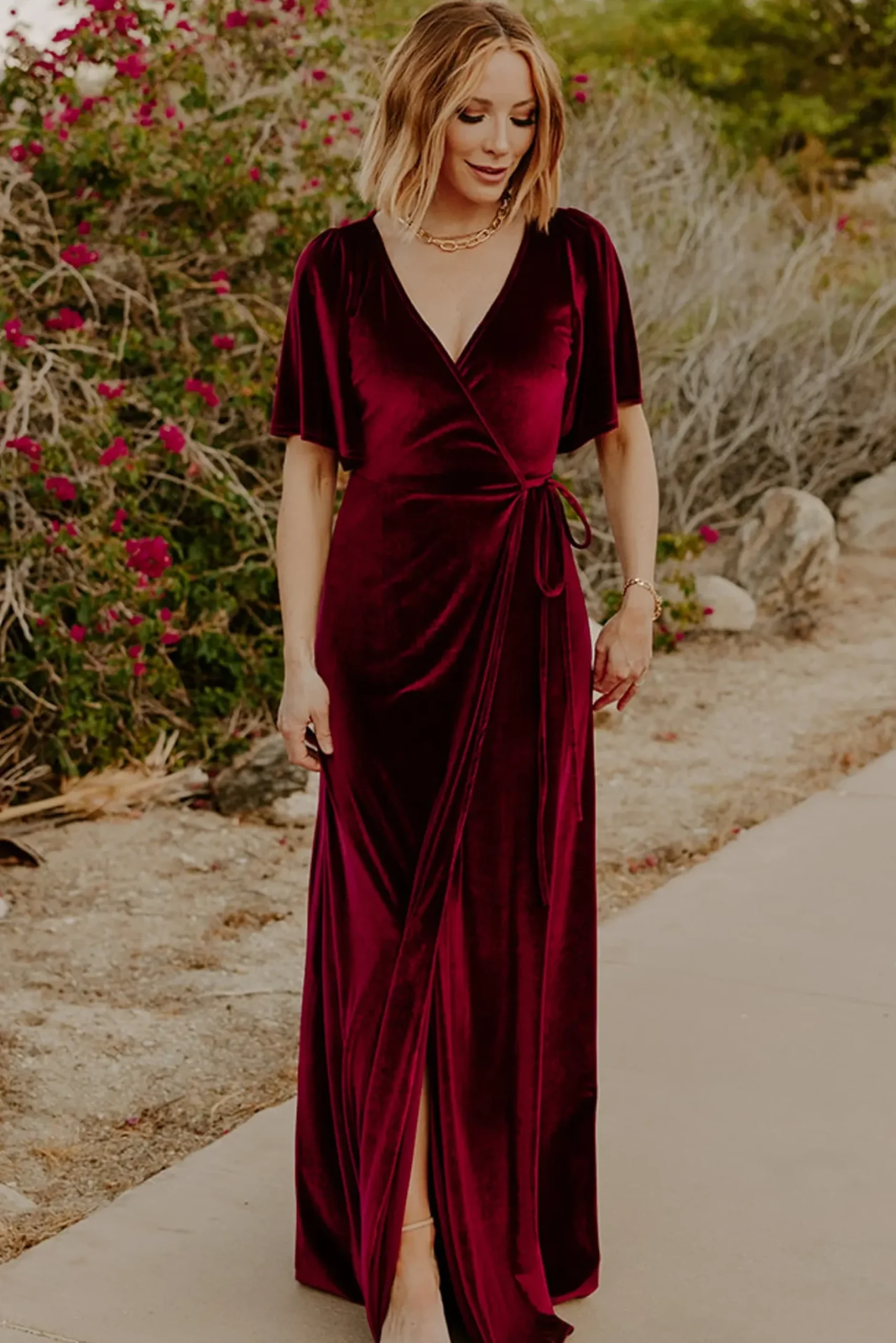 Baltic Born maxi dresses|WEDDING SUITE|Meghan Velvet Wrap Maxi Dress | Mulberry