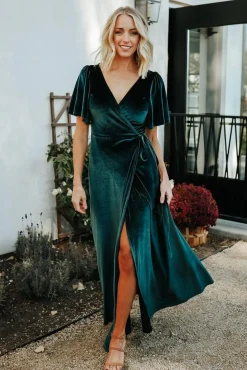 Baltic Born maxi dresses|WEDDING SUITE|Meghan Velvet Wrap Maxi Dress | Jade