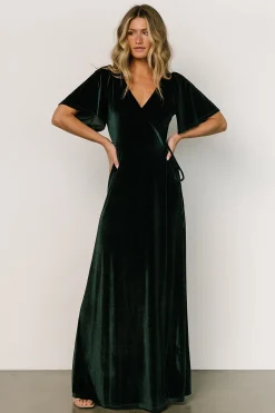 Baltic Born maxi dresses|WEDDING SUITE|Meghan Velvet Wrap Maxi Dress | Jade