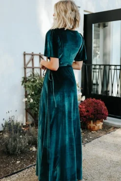 Baltic Born maxi dresses|WEDDING SUITE|Meghan Velvet Wrap Maxi Dress | Jade