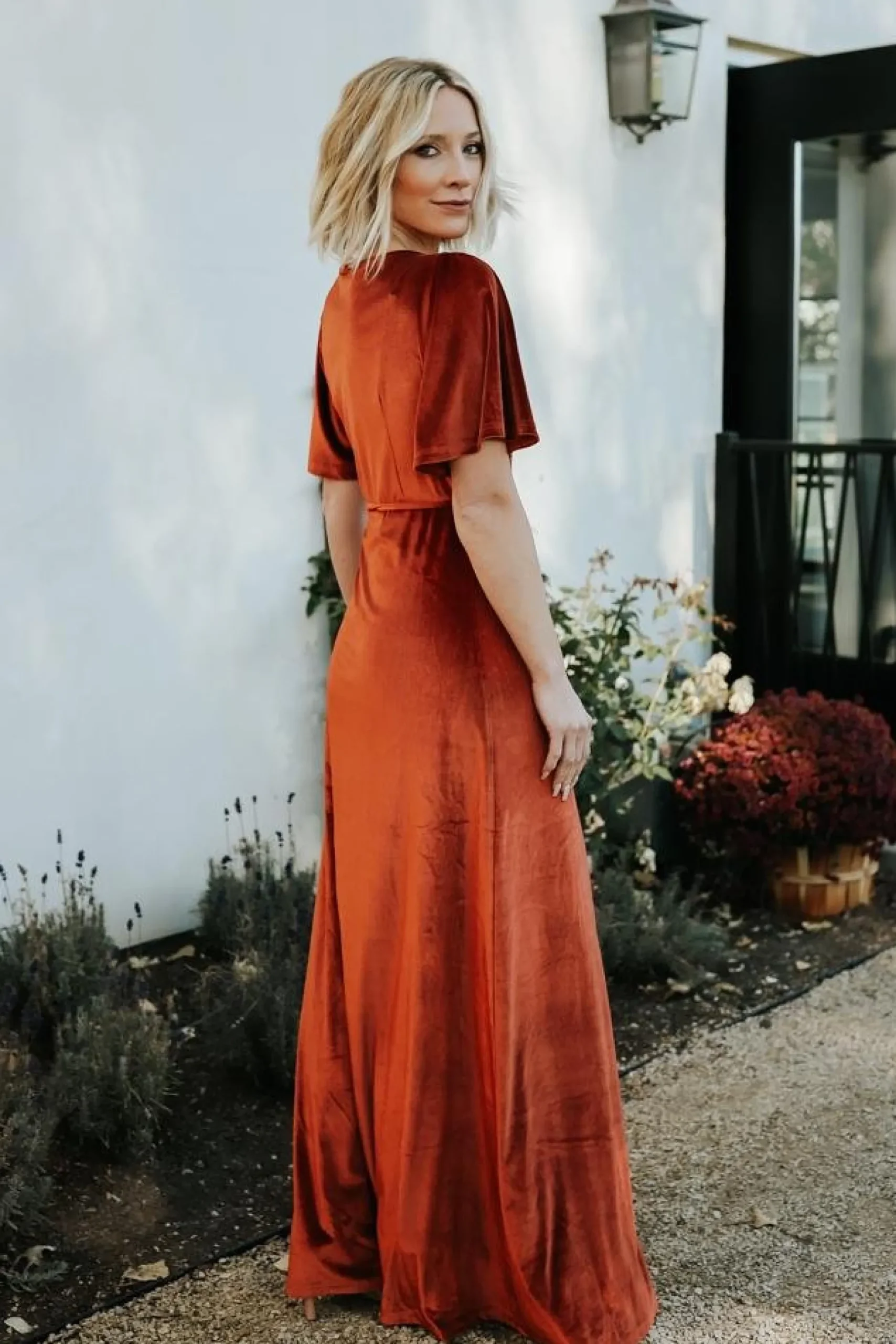 Baltic Born maxi dresses|WEDDING SUITE|Meghan Velvet Wrap Maxi Dress | Rust