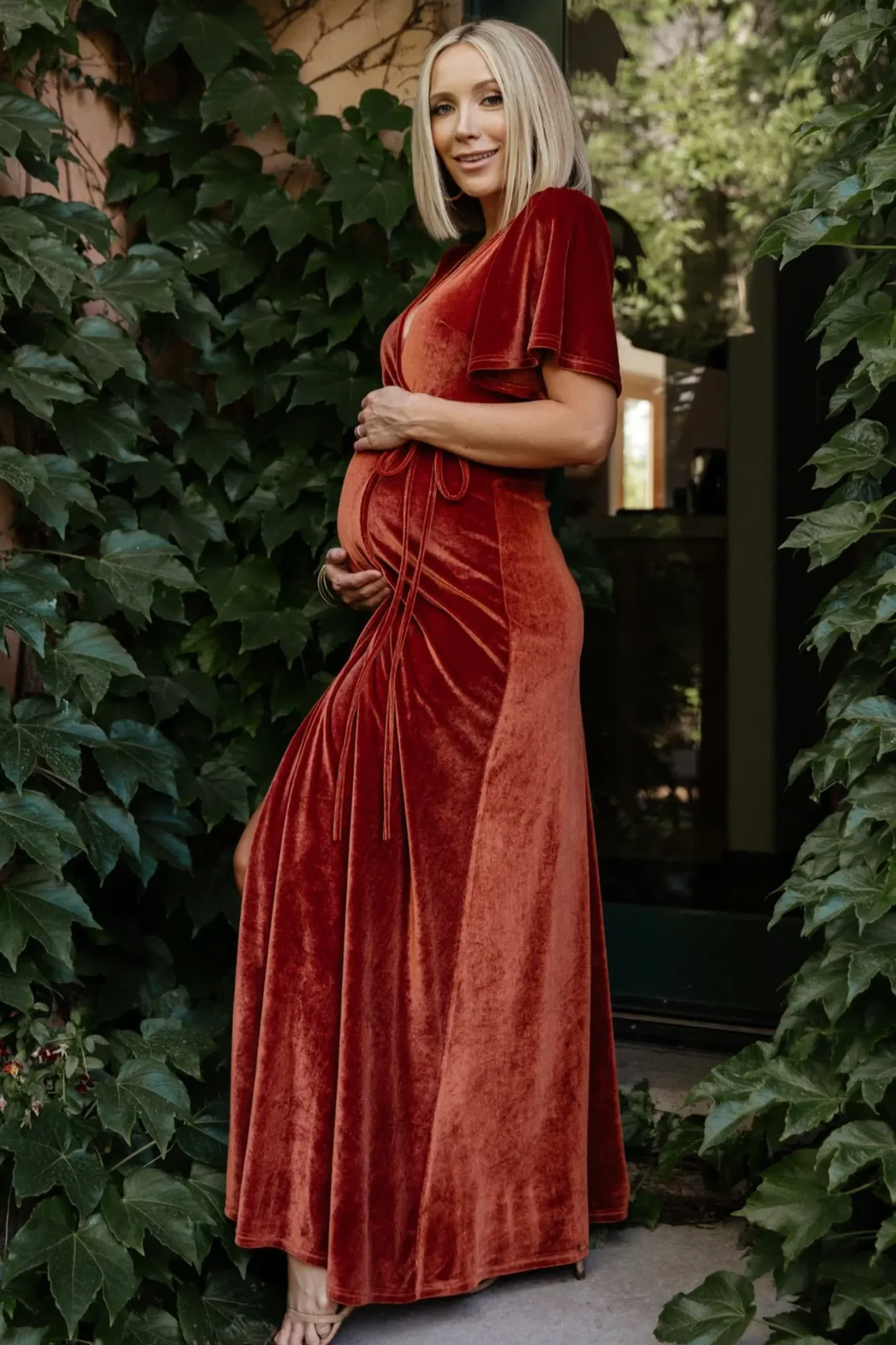 Baltic Born maxi dresses|WEDDING SUITE|Meghan Velvet Wrap Maxi Dress | Rust