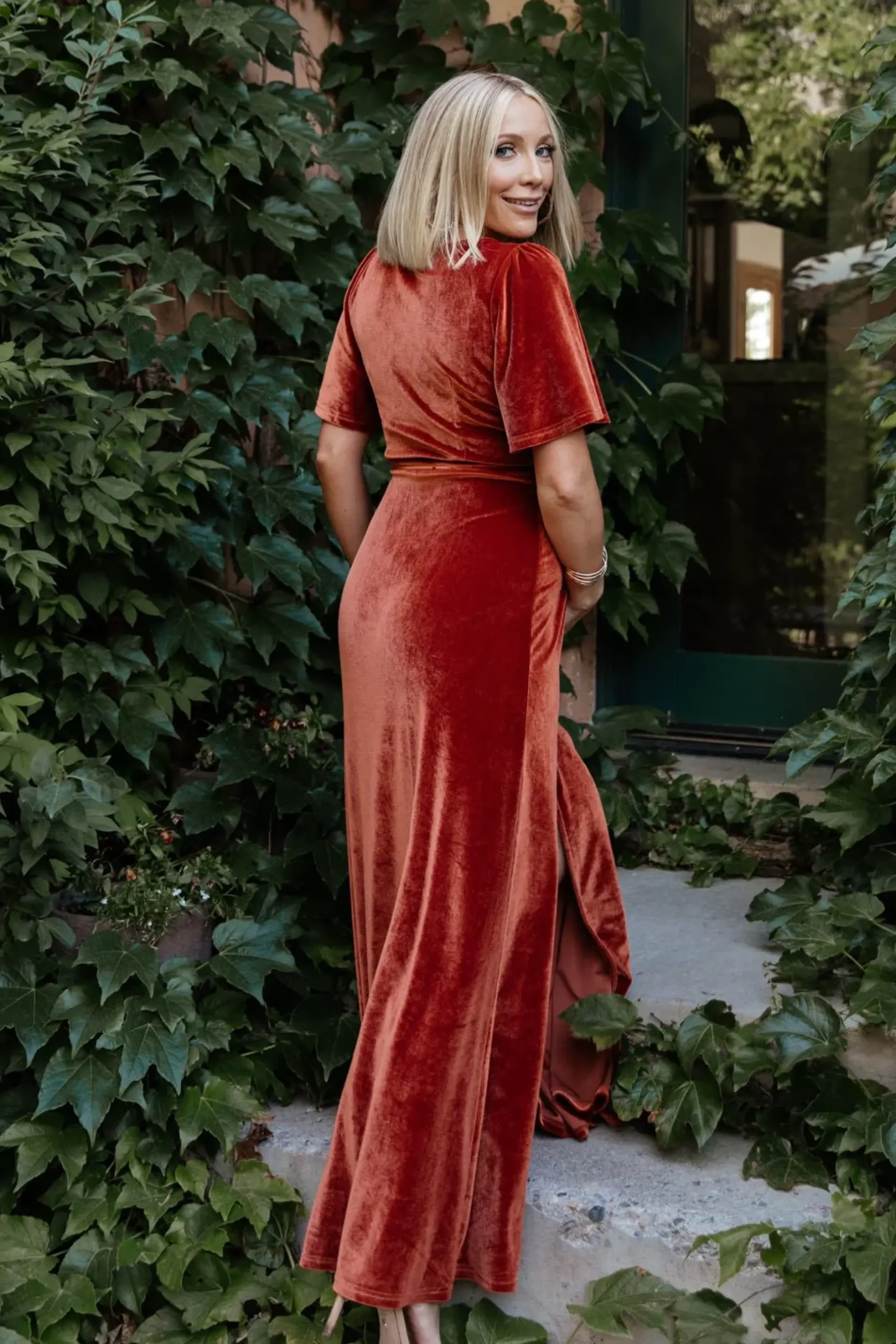 Baltic Born maxi dresses|WEDDING SUITE|Meghan Velvet Wrap Maxi Dress | Rust