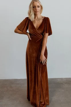 Baltic Born maxi dresses|WEDDING SUITE|Meghan Velvet Wrap Maxi Dress | Spice