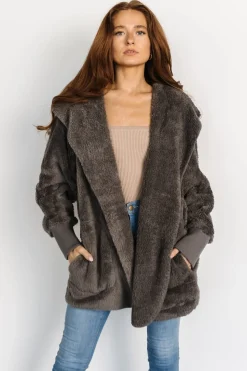 Baltic Born outerwear|Melrose Teddy Jacket | Dark Gray