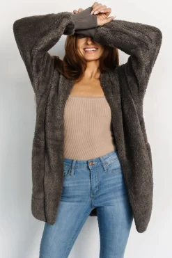 Baltic Born outerwear|Melrose Teddy Jacket | Dark Gray