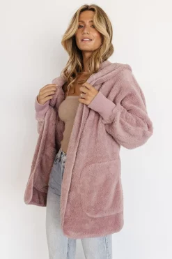 Baltic Born outerwear|Melrose Teddy Jacket | Dusty Lilac