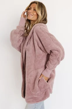 Baltic Born outerwear|Melrose Teddy Jacket | Dusty Lilac