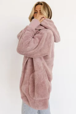 Baltic Born outerwear|Melrose Teddy Jacket | Dusty Lilac