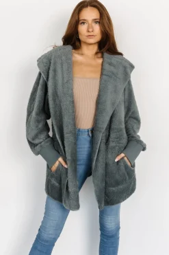 Baltic Born outerwear|Melrose Teddy Jacket | Dusty Blue