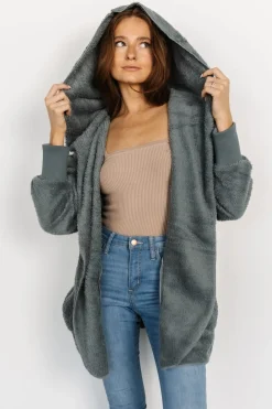 Baltic Born outerwear|Melrose Teddy Jacket | Dusty Blue
