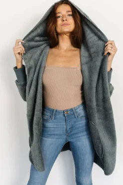 Baltic Born outerwear|Melrose Teddy Jacket | Dusty Blue
