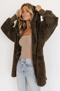 Baltic Born outerwear|Melrose Teddy Jacket | Olive