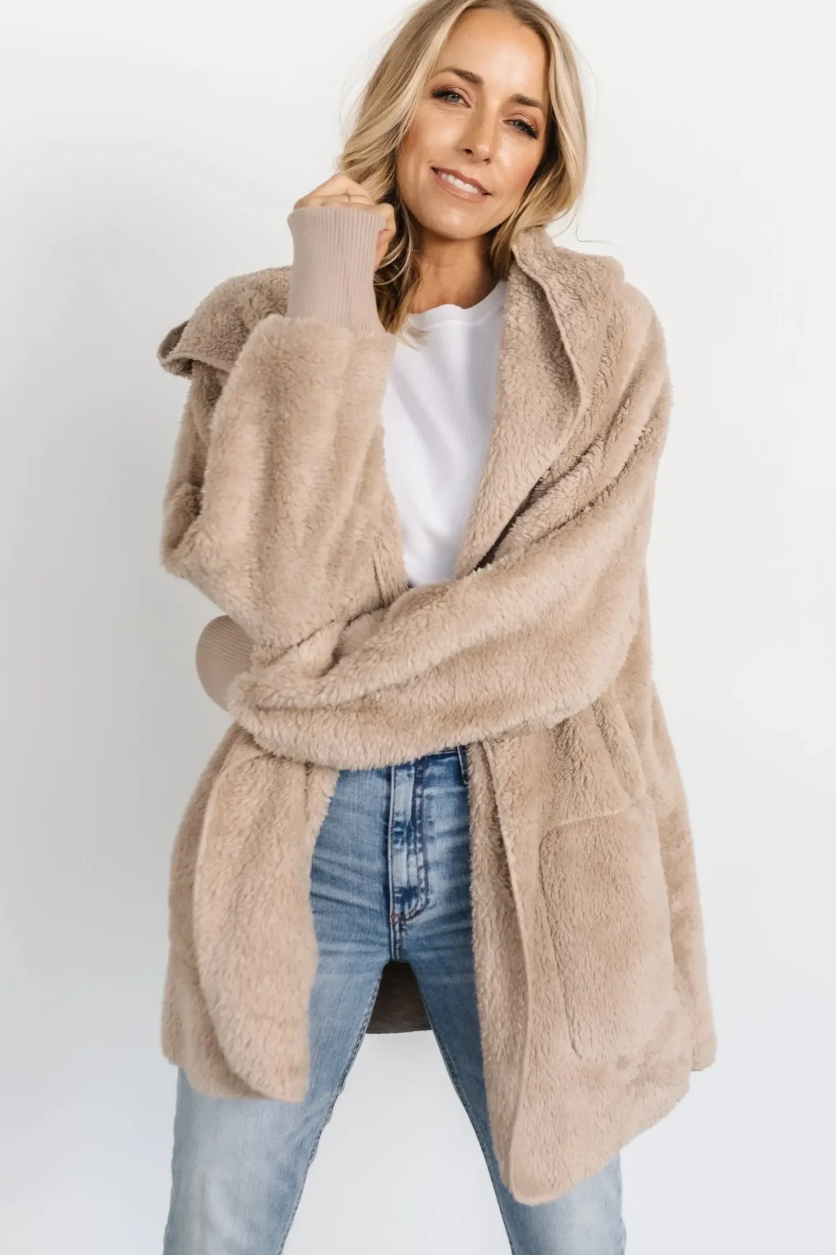 Baltic Born outerwear|Melrose Teddy Jacket | Taupe