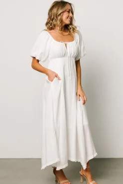 Baltic Born midi dresses|Meredee Puff Sleeve Dress | Off White