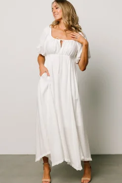 Baltic Born midi dresses|Meredee Puff Sleeve Dress | Off White