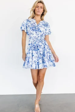 Baltic Born short dresses|Mikki Mini Dress | White + Blue