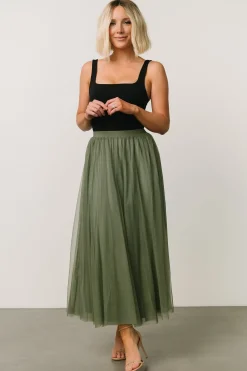 Baltic Born tulle styles|BOTTOMS|Mila Tulle Skirt | Dark Sage