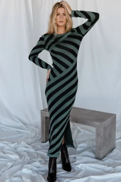 Baltic Born sweaters|Milan Sweater Dress | Green + Black
