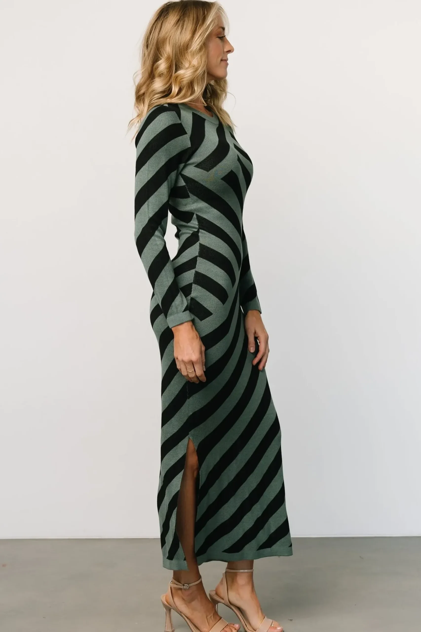 Baltic Born sweaters|Milan Sweater Dress | Green + Black