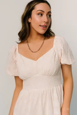 Baltic Born SALE|Mildred Embroidered Midi Dress | Vintage Cream