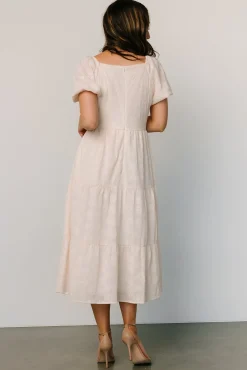 Baltic Born SALE|Mildred Embroidered Midi Dress | Vintage Cream