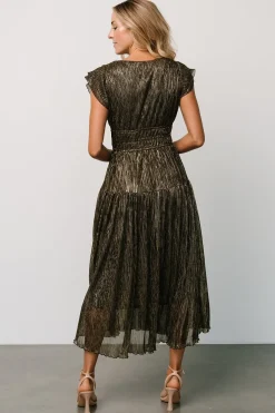 Baltic Born COMING SOON|Miley Pleated Shimmer Dress | Gold