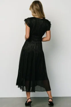 Baltic Born COMING SOON|Miley Pleated Shimmer Dress | Black