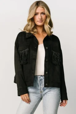 Baltic Born outerwear|Mills Fringe Jacket | Black