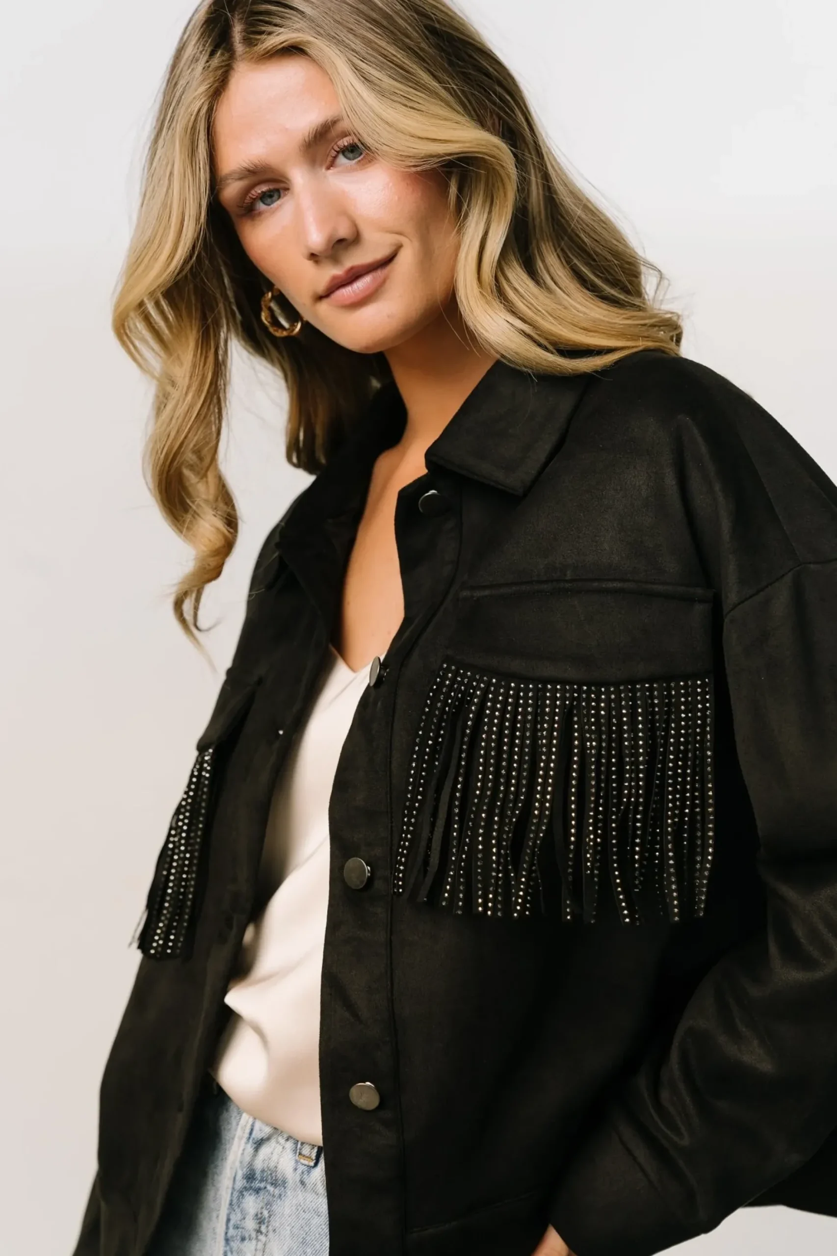 Baltic Born outerwear|Mills Fringe Jacket | Black